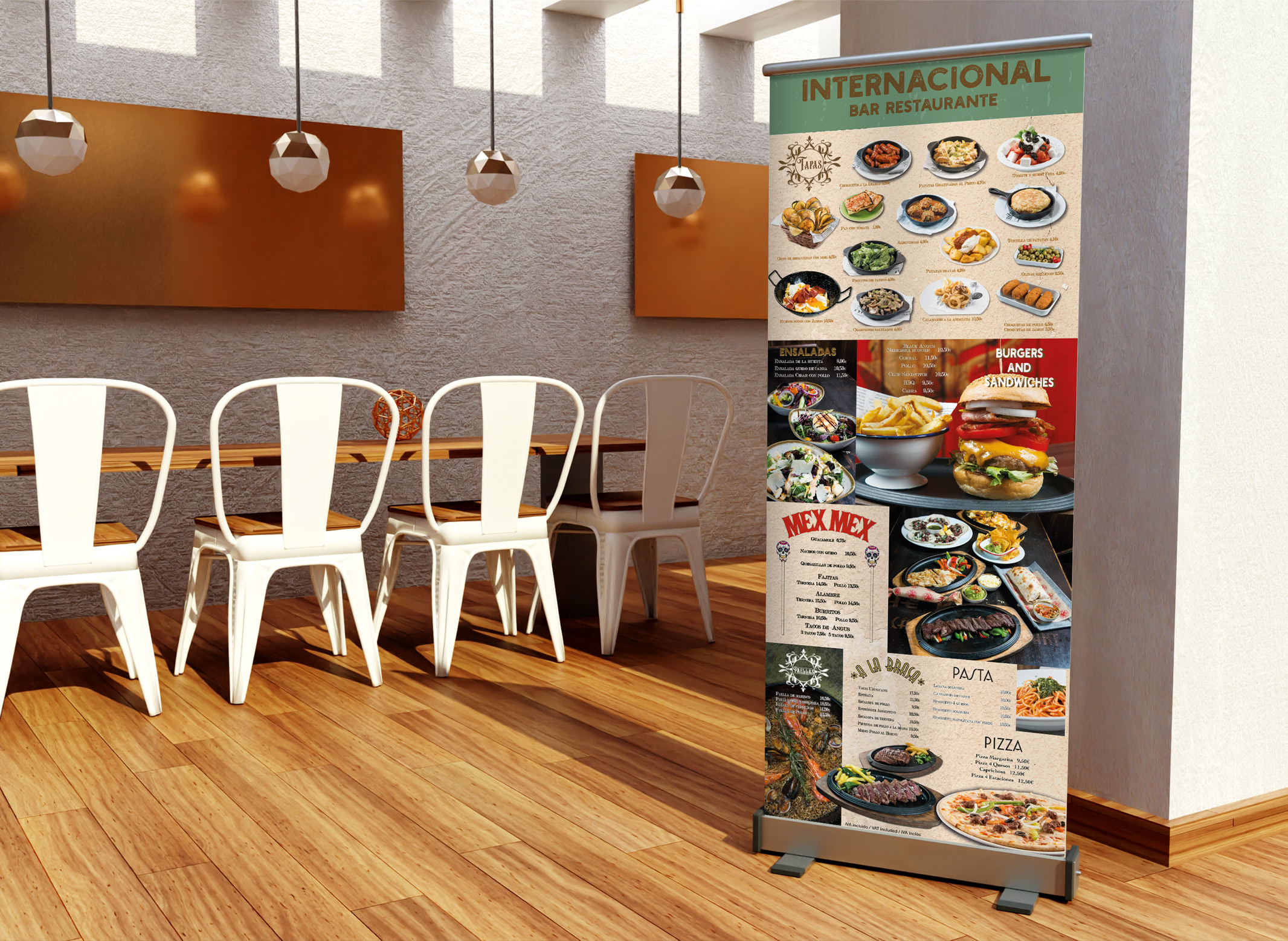 Xavi Moya Diseño gráfico de roller exterior para restaurante
