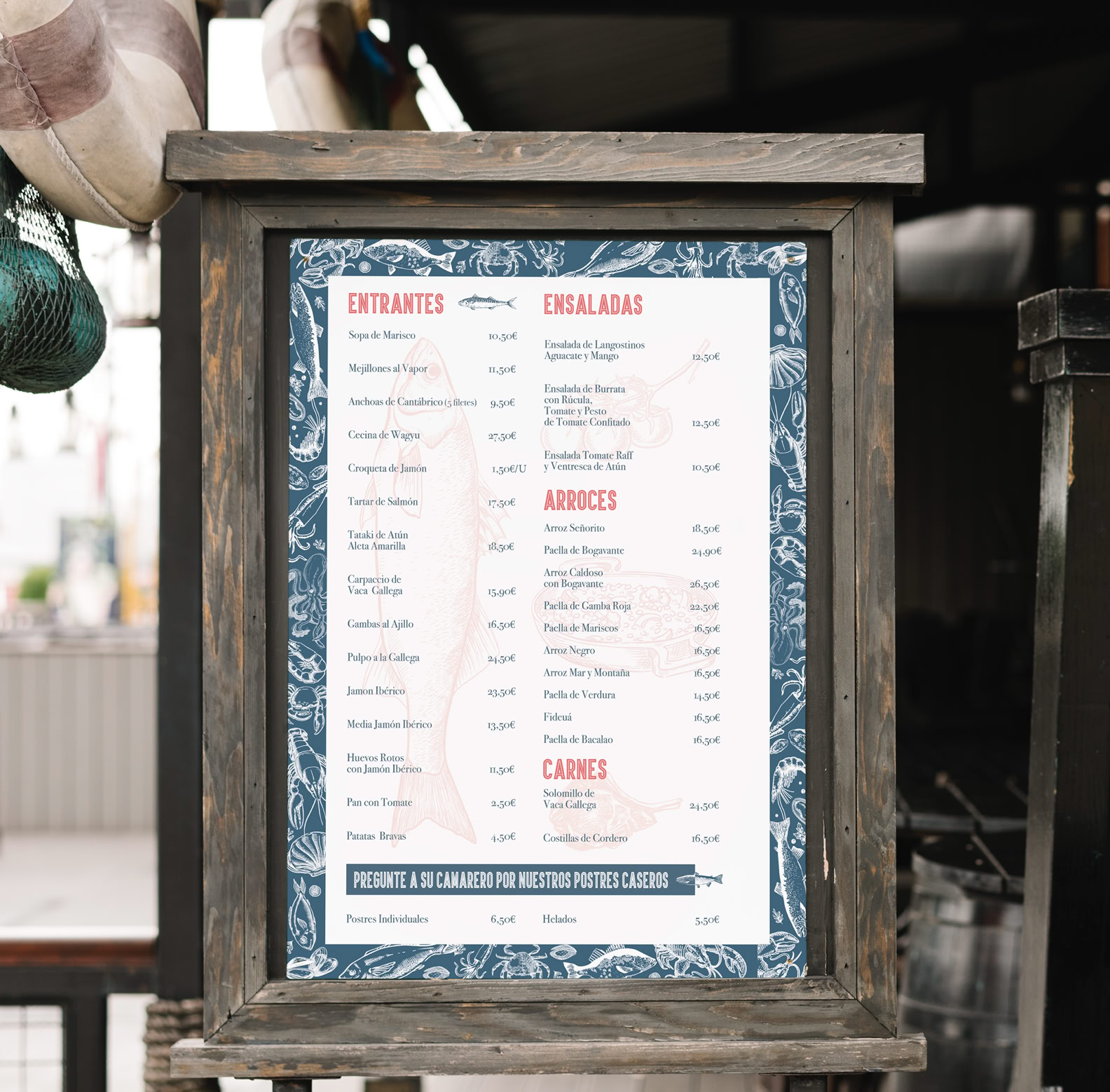 Xavi Moya Diseño gráfico de pizarra exterior para restaurante