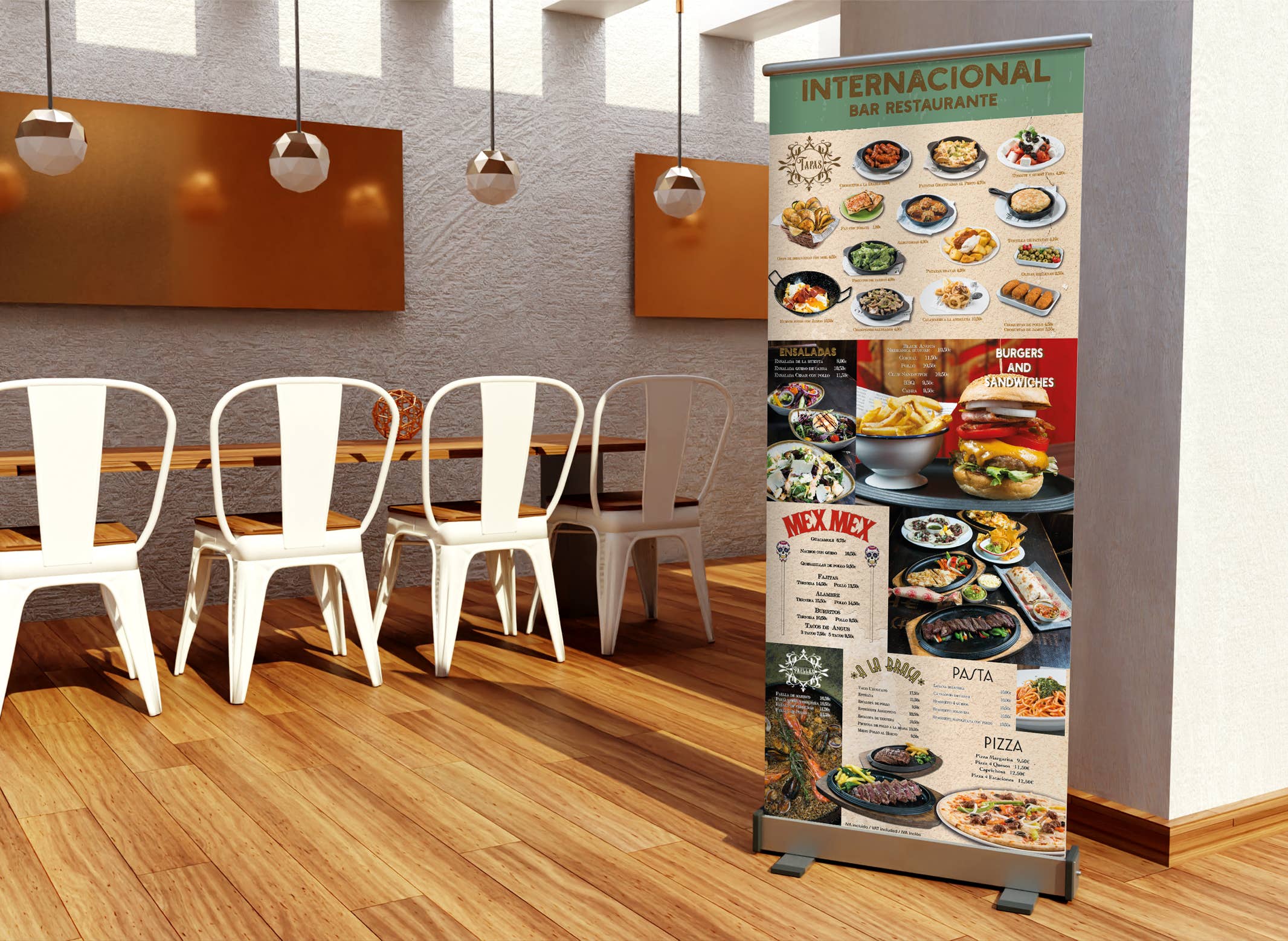 Xavi Moya Diseño gráfico de roller exterior para restaurante