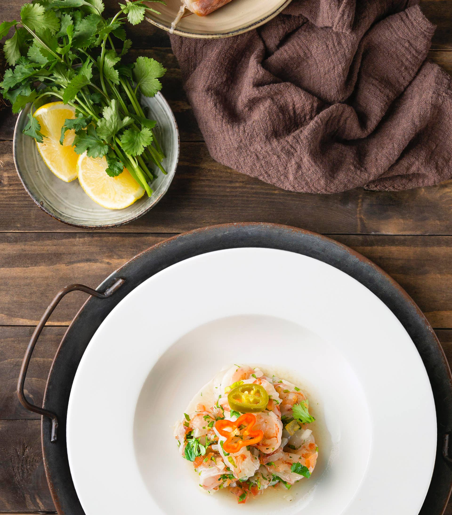 Xavi Moya Fotografía gastronómica en Barcelona de cebiche de gambas
