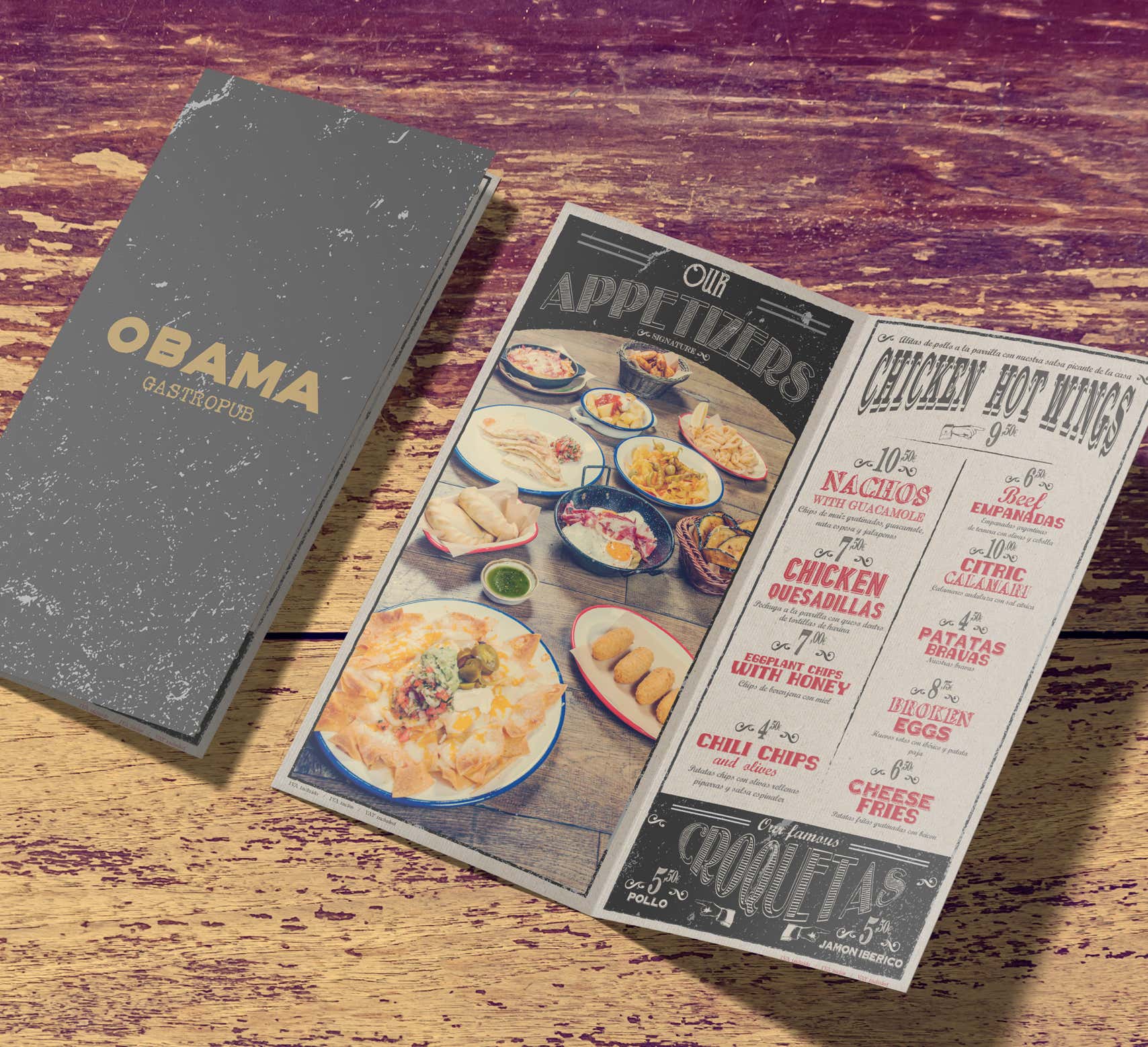 Xavi Moya Diseño gráfico de carta para restaurante