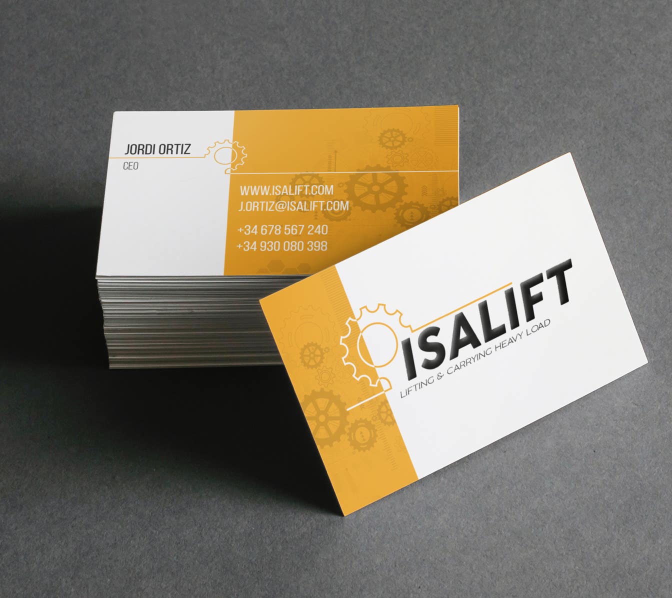 Xavi Moya Diseño gráfico de tarjetas de visita para la empresa ISALIFT