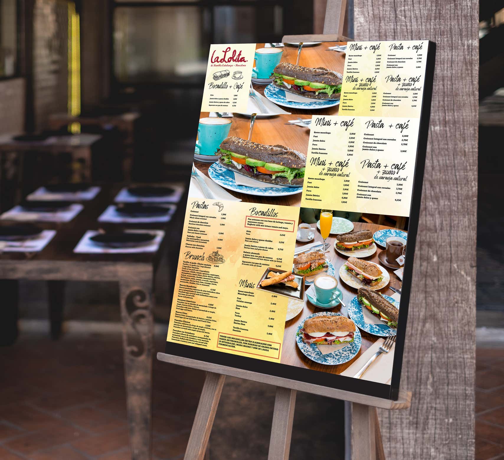 Xavi Moya Diseño gráfico de pizarra exterior para restaurante