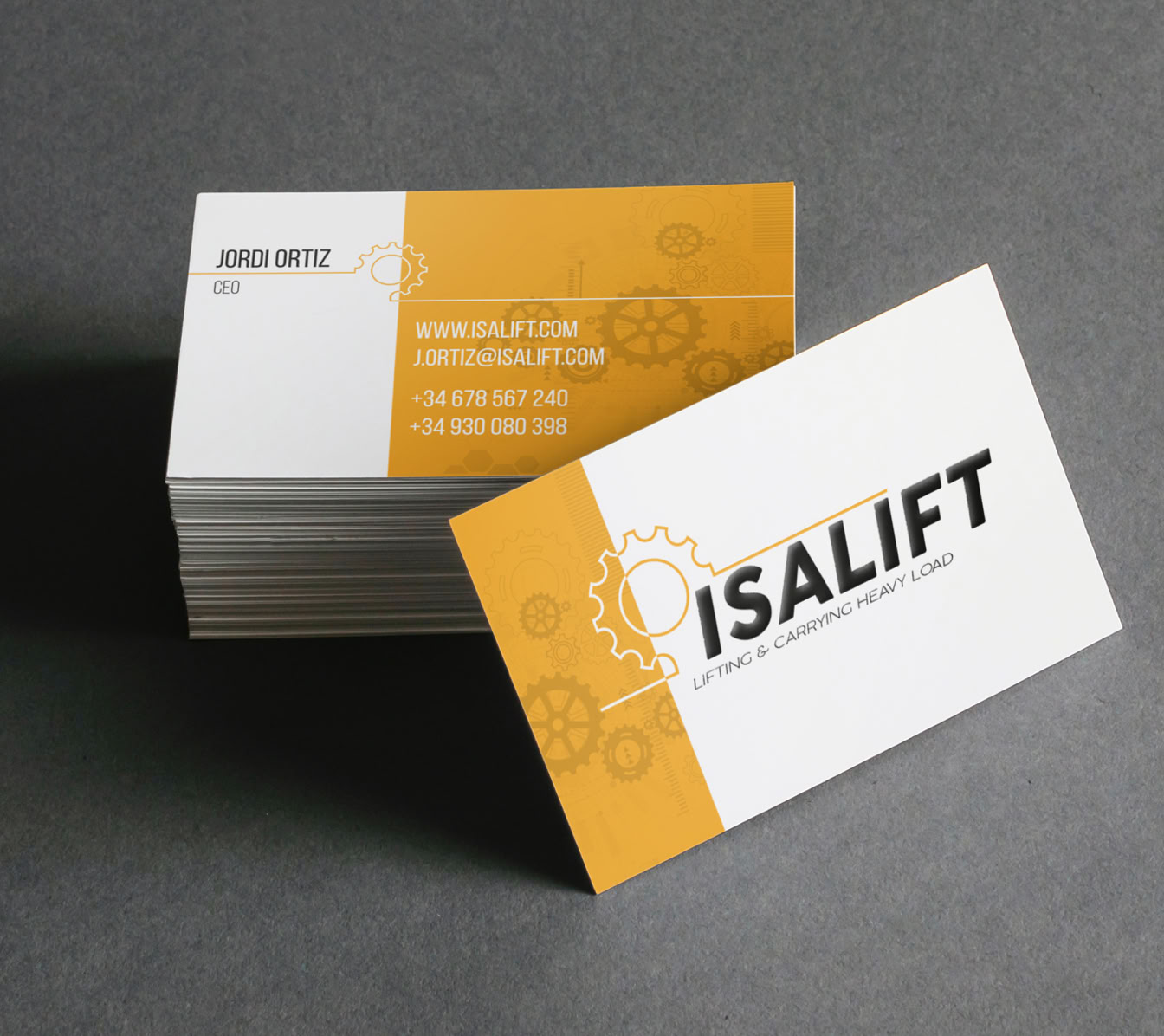 Xavi Moya Diseño gráfico de tarjetas de visita para la empresa ISALIFT