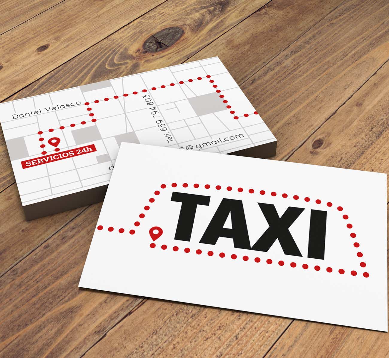 Xavi Moya Diseño gráfico de tarjetas de visita para la empresa Taxi Daniel Velasco